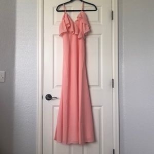 LPA Ruffle Neckline Maxi Dress NWT